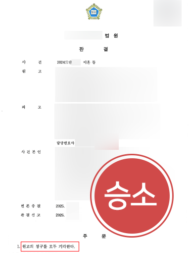 수원이혼상담 | 배우자의 일방적 이혼 청구, 기각 판결 받아낸 수원변호사